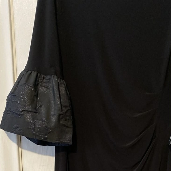 Ralph Lauren Black Bell Sleeve Sheath Dress Evening CocktailDress - Picture 4 of 7